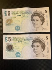 ENGLAND - 2x £5 Pounds -