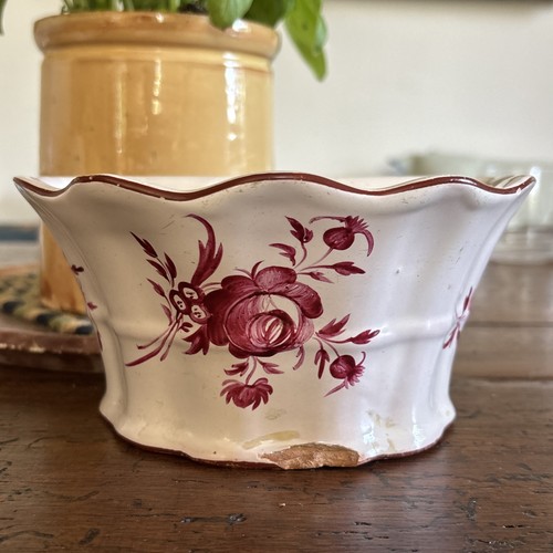Antique french faience flower - antique,