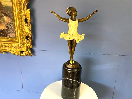 Art deco bronze sculpture - bronze,