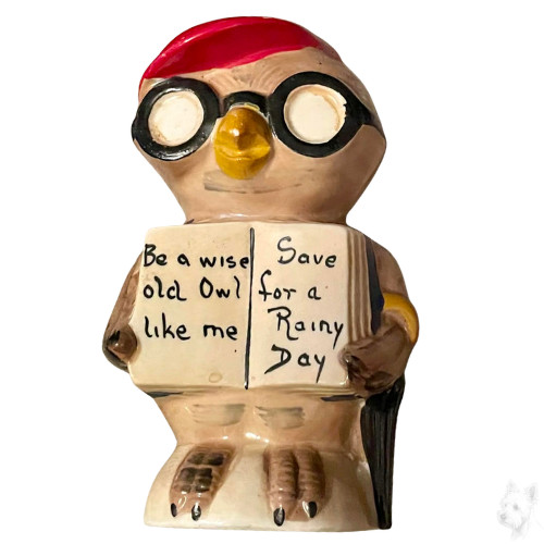 Vintage 1950s owl money box - 1950s,