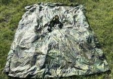 GENUINE US ARMY M81 WOODLAND CAMOUFLAGE WET WEATHER WATERPROOF PONCHO TARP BASHA