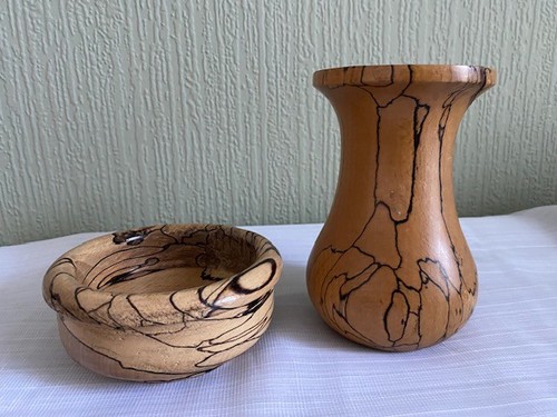 Spalted beech vase bowl - spalted,
