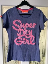 Women’s Superdry Girl Denim Blue T-shirt M Medium