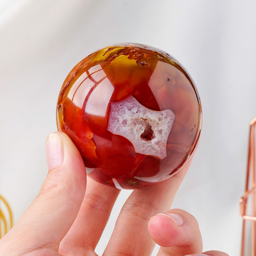 Natural stone red agate ball - agate,
