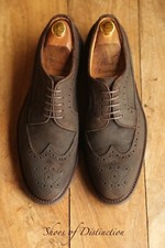 Russell & Bromley Brown Rough - Out Suede Derby Brogue Lace Up Shoes UK 8 US 9