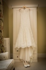 Maggie Sottero Designer Wedding Dress, Ivory, UK 14, professionally cleaned