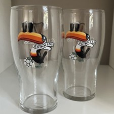 GUINNESS 2 x Premier League Toucan Pint Glasses - New - Gift Idea - Home Bar
