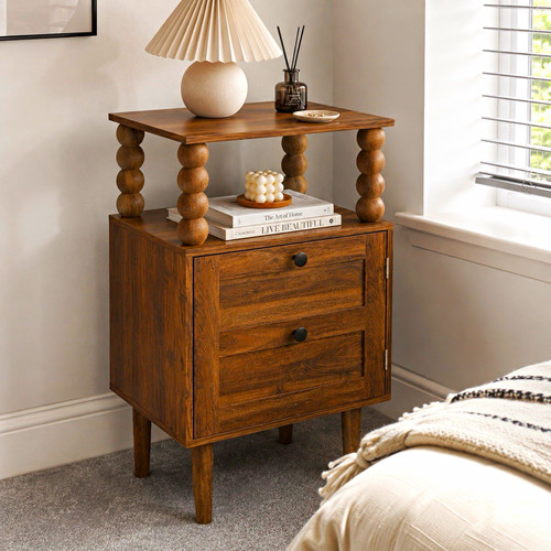 Set wood bedside table - bedside,