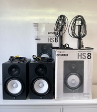 Yamaha HS8 Studio Monitors Pair with Stands XLR cables, Power leads and boxes