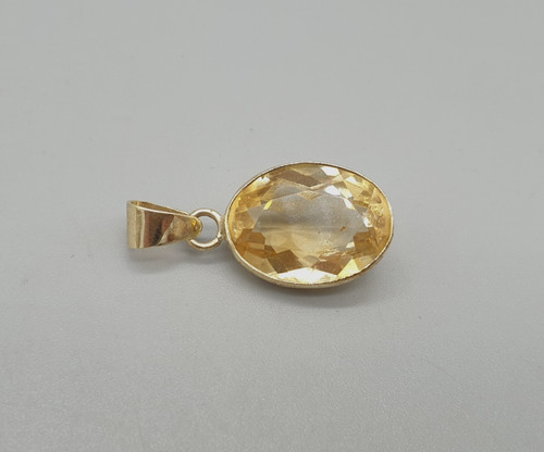 9ct gold citrine pendant - 9ct,