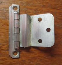 Stair Stepped Art Deco 3/8" Inset 1 Hinge Cabinet Door Semi Concealed Nickel Vtg