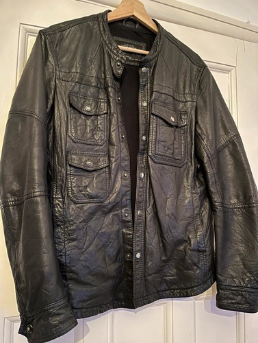 Allsaints black leather jacket - black,