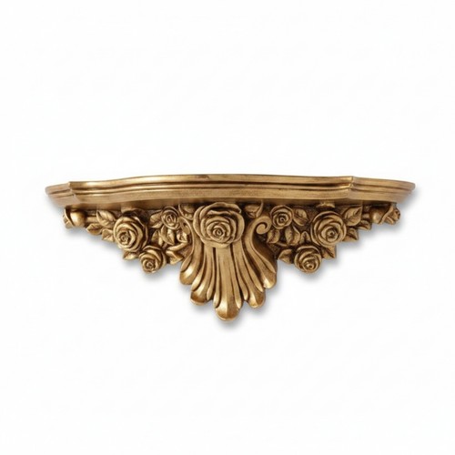 Ornate wall shelf gold toned - ornate, gold-toned