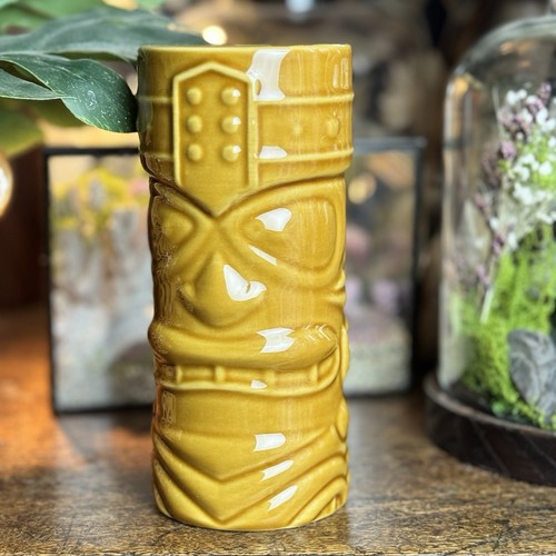 Vintage style tiki mug - tiki, yellow