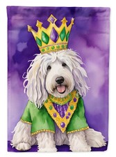 Komondor King Queen of Mardi Gras Flag Canvas House Size DAC4821CHF