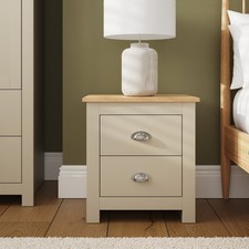 Lancaster 2 Drawer Bedside End Cabinet Lamp Table Bedroom H48.2XW45XD39.5