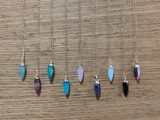 Amethyst Stone Chakra Necklace Quartz Reiki Crystal Healing Point Cut Pendant UK