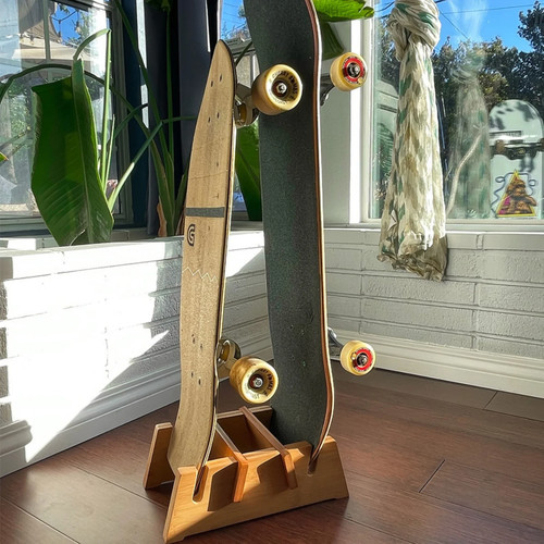 Double bamboo skateboard stand - double,