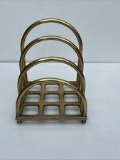 Vintage Brass Arched Letter Organizer Multi Functional Desk Decor MCM Art Deco