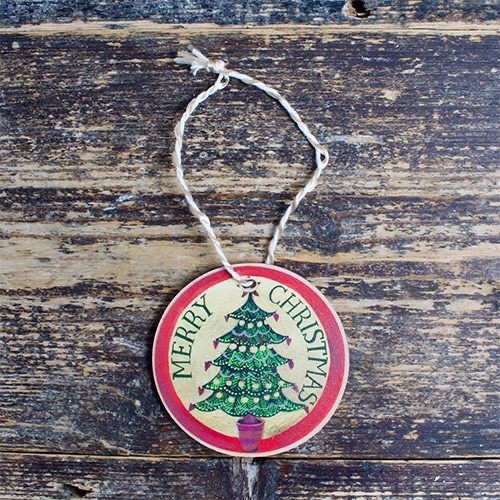 Wooden hanging merry christmas - hanging,