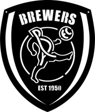 Burton Albion  Metal Wall Art made from 2mm Steel, Football Fan, Man Cave, Shed