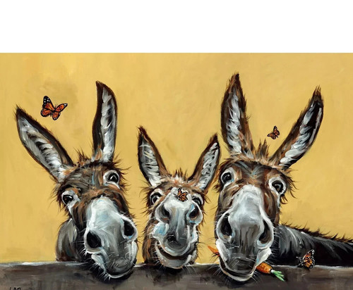 Donkeys family funny - funny, canvas