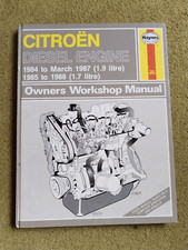 Citroen Diesel Engine 1984 to 1987  Haynes Car Repair Manual