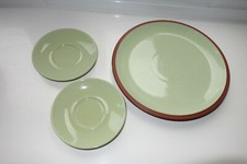 Denby Juice AppleGreen Dessert, Salad or Breakfast Plate & 2 Coffee Saucers BNWT