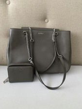 Dark grey genuine leather DKNY