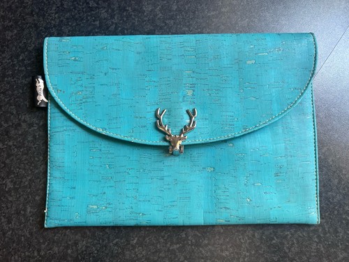 Maliflat teal cork envelope - by,