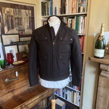 Gieves & Hawkes of Savile Row Dark Brown Waxed Cotton Biker / Bomber Jacket 