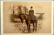 CABINET CARD LADY RIDING HORSE