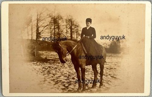 Cabinet card lady riding - lady,