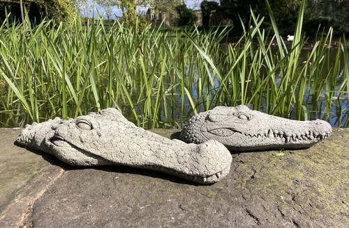 Pair stone garden crocodile - garden,