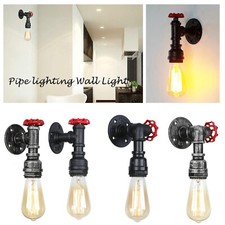 Vintage Industrial Wall Lamp Rustic Porch Lamp Steampunk Water Pipe Wall Light