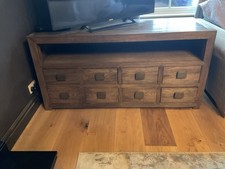 Solid heavy  Wood TV Cabinet with Drawers Storage Unit