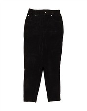 VINTAGE Womens Velvet Casual Trousers UK 12 Medium W28 L29 Black BT10