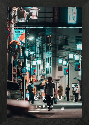 Tokyo streets framed wall - tokyo, art