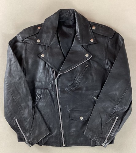 Vintage leather biker jacket - leather,