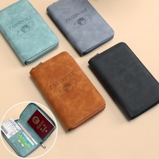 RFID Blocking Passport Holder Pu Leather Travel Wallet Passport Cover