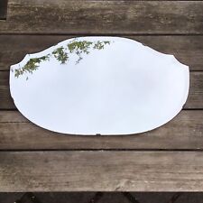 Old Vintage Oval Shield Shape Unframed Bevelled Edge Wall Mirror - 15.25” x 27”
