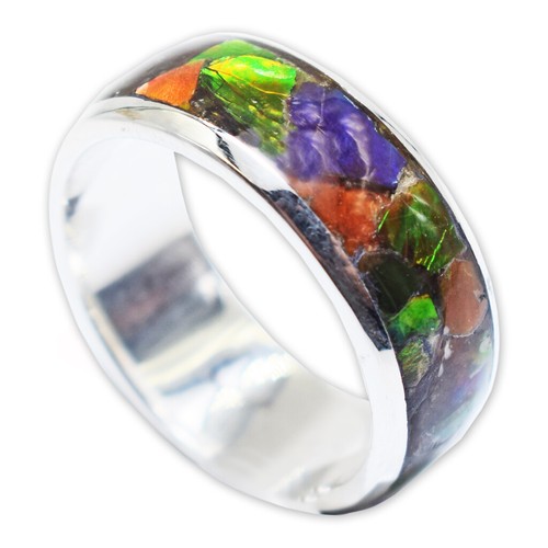 Ammolite ring stones desire - by,