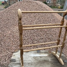 Vintage Wooden Freestanding Towel Stand/ Rail. Pine. Height 78 cms 