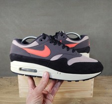 Rare Nike Air Max 1 Oil Grey / Wild Mango / Black Trainers Size UK 8 AH8145-004