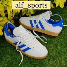 ❤ BNWB & Genuine Adidas Originals ® Gazelle Aluminium & Blue Trainers UK Size 9