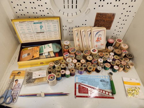 Huge vintage sewing lot - sewing, wooden