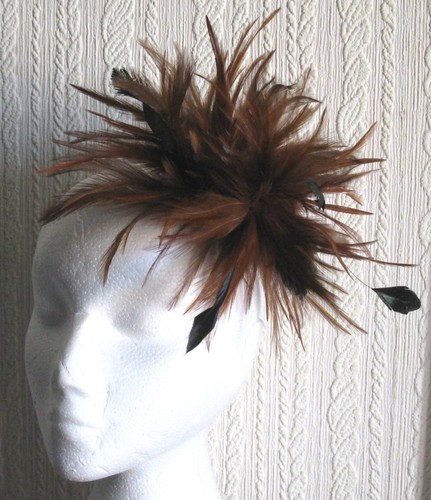 Brown fascinator millinery - brown,