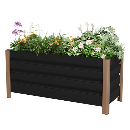 Aluminium raised planter boxes - aluminium,