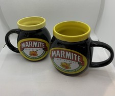 2 x Marmite Ceramic Mugs His/Hers 2 Sizes Retro Vintage Collectible Gift Present