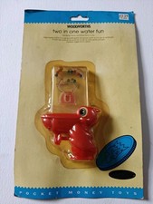 Vintage Retro Pelican Hand Held Water Toy 90s 15cm Game Red Plastic NOS Unused